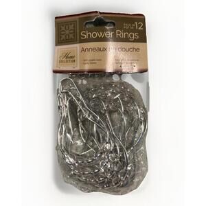 SHOWER RINGS 12 PACK METAL WITH PLASTIC BALLS NEW